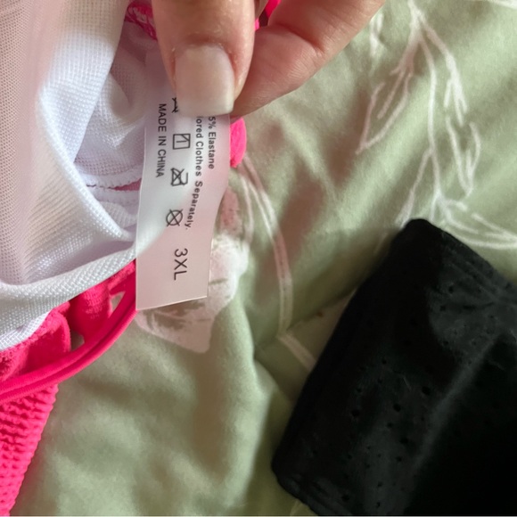 Hot Pink Peplum Tankini - Picture 2 of 3